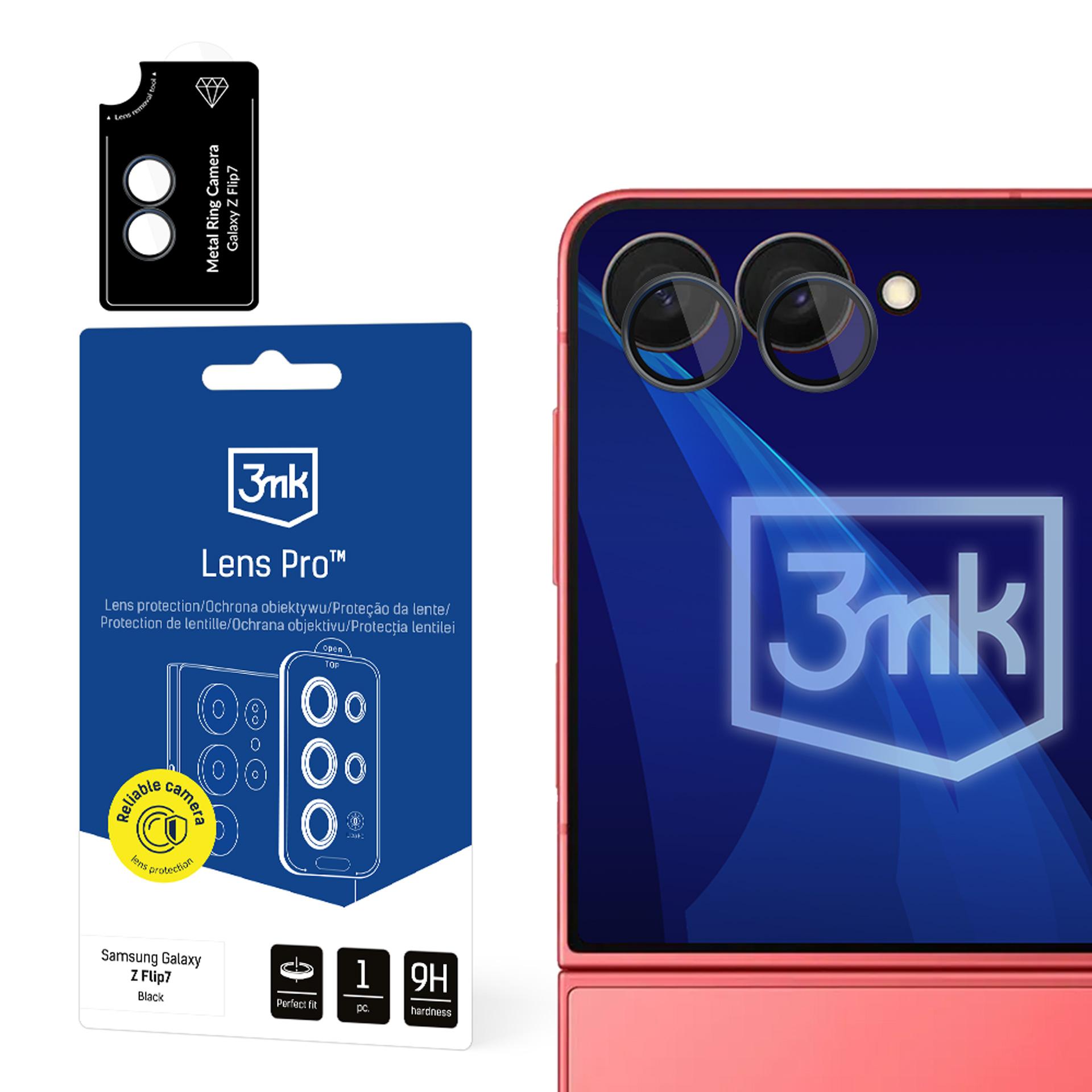3mk Lens Protection Pro Kameras objektīva stikls Samsung Galaxy Z Flip 7 - melns