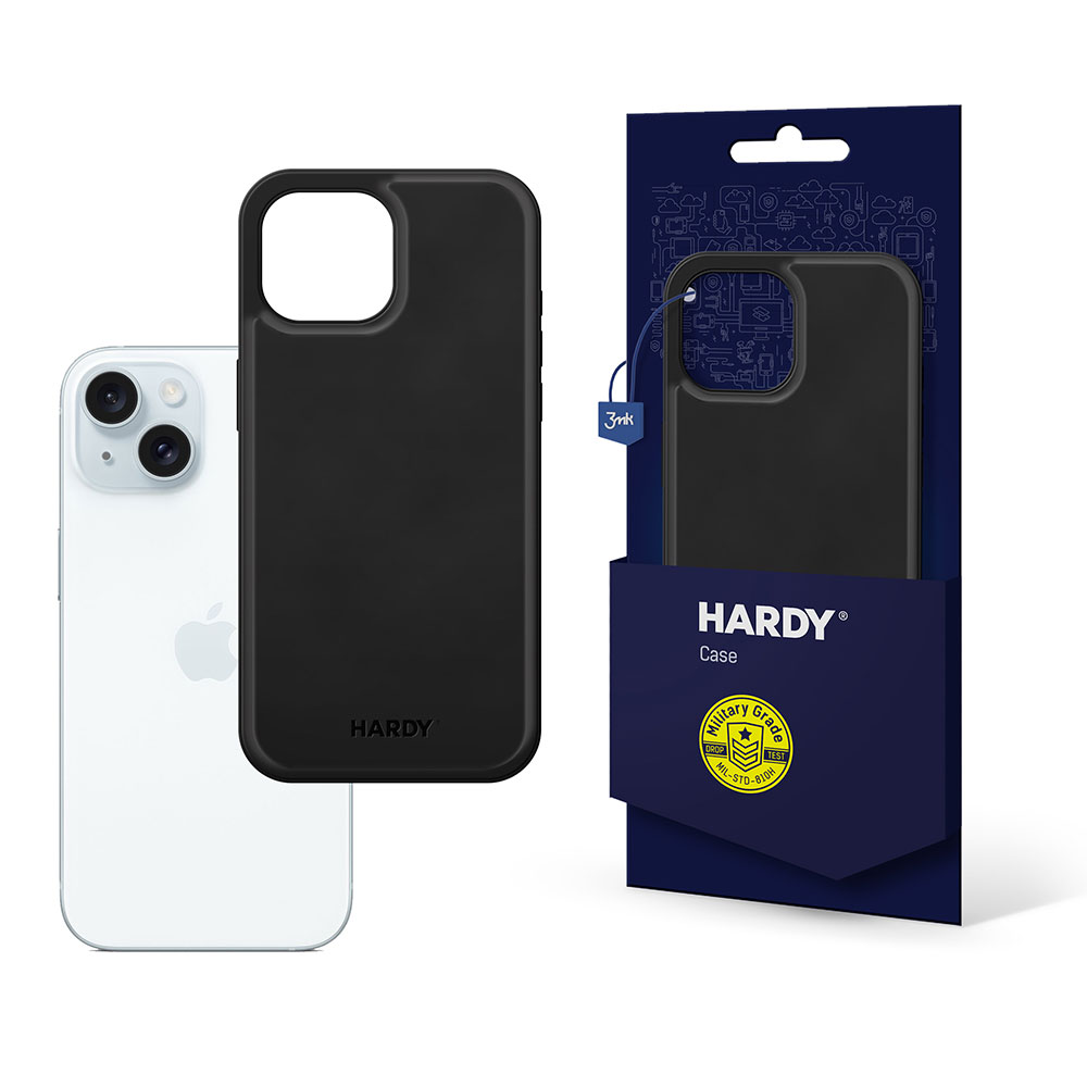 3mk Hardy Apple Silky Leather MagCase ādas magnētiskais apvalks Apple iPhone 15 Plus viedtālrunim - melns