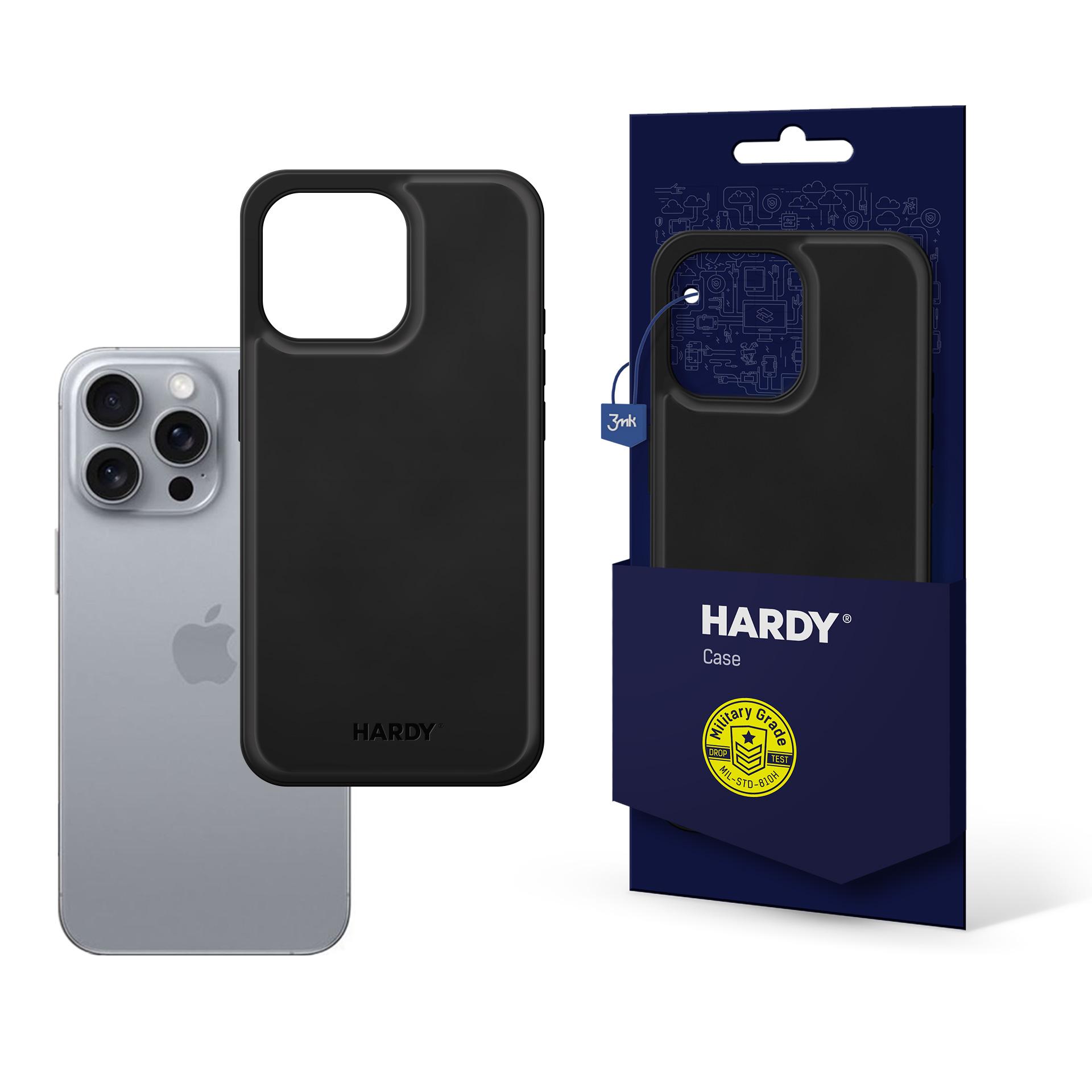 3mk Hardy Apple Silky Leather MagCase viedtālruņa apvalks Apple iPhone 16 Pro Max - melns