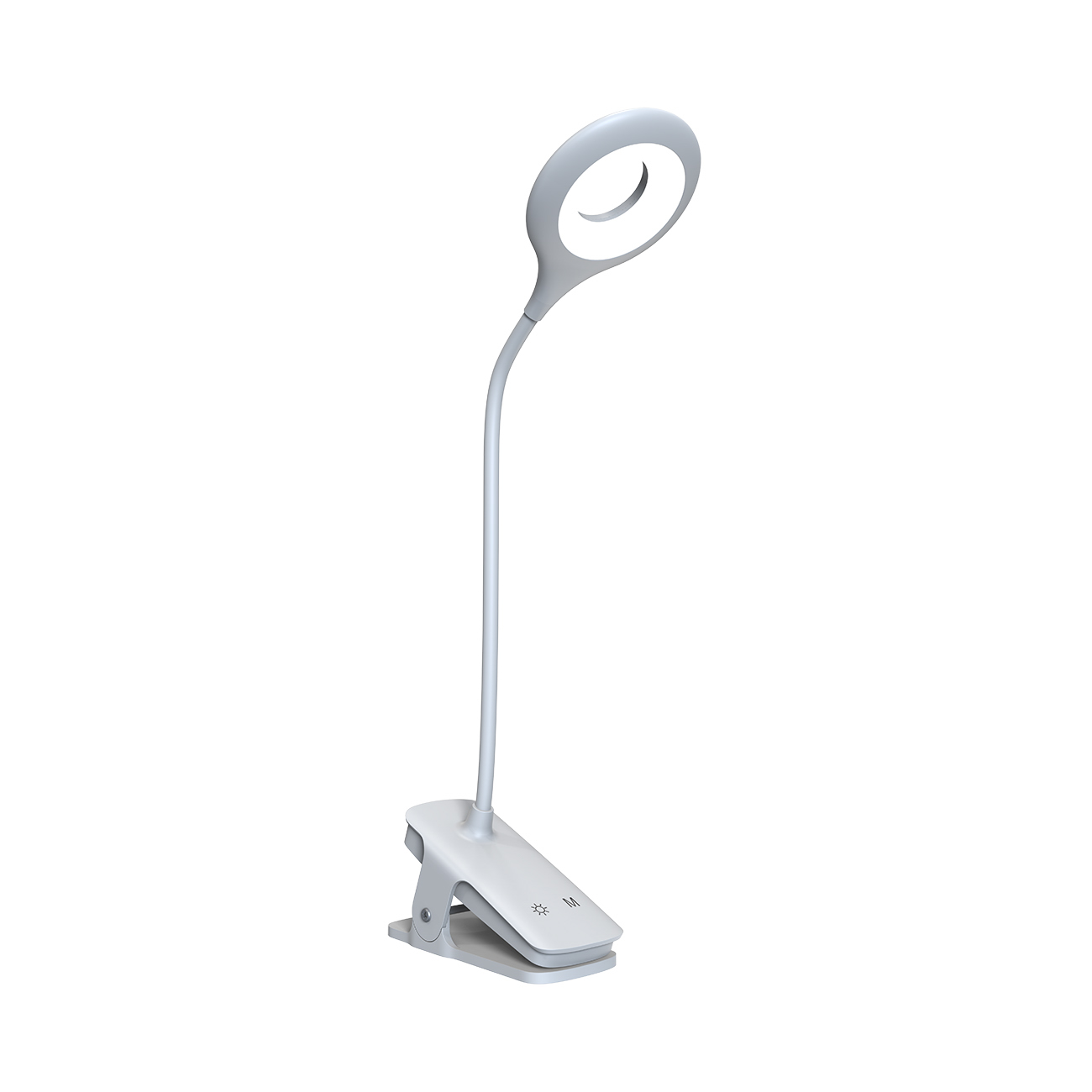 Mini Wozinsky bezvadu LED lasīšanas lampa ar klipsi + USB-C kabelis - Balta