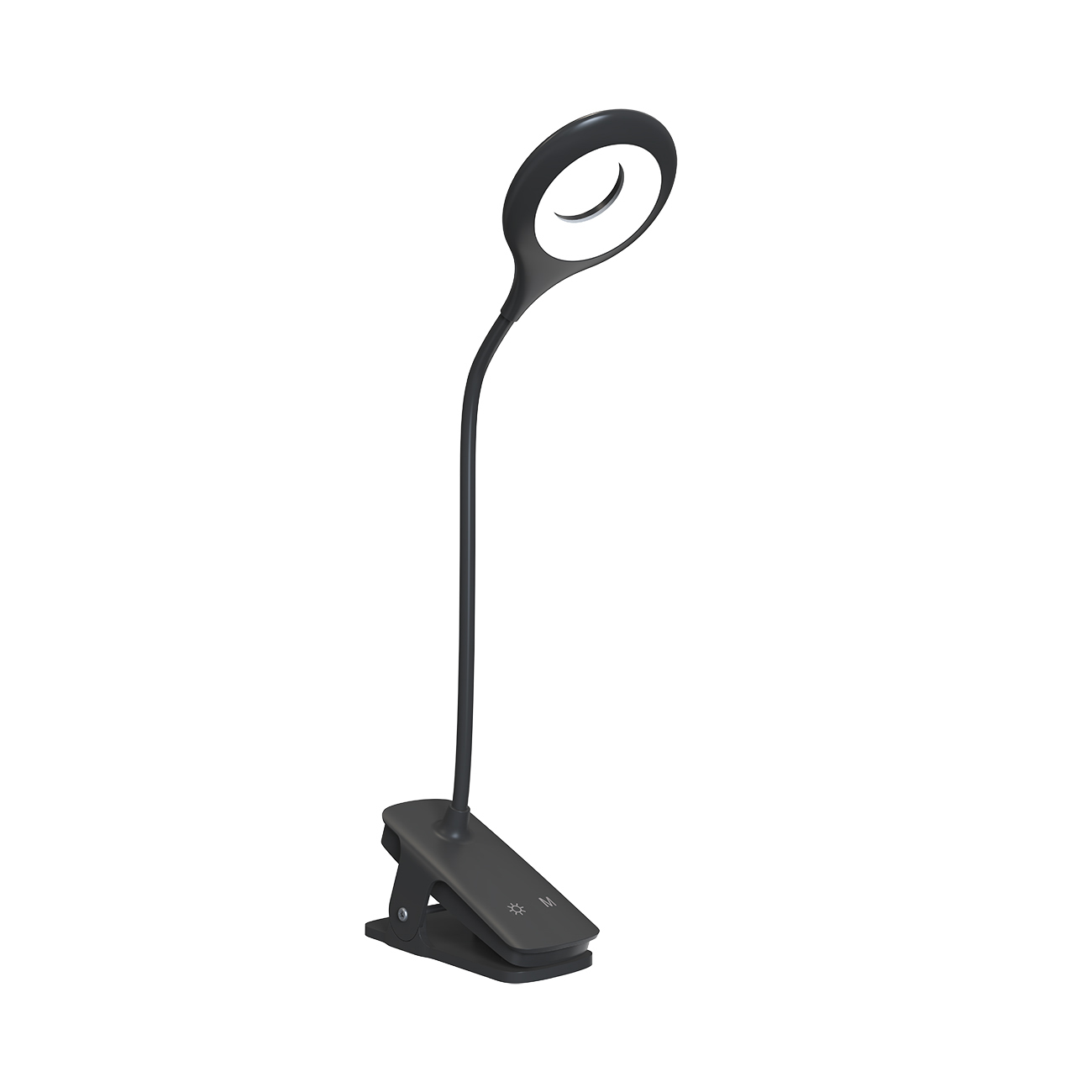 Mini Wozinsky bezvadu LED lasīšanas lampa ar klipsi + USB-C kabelis - Melna