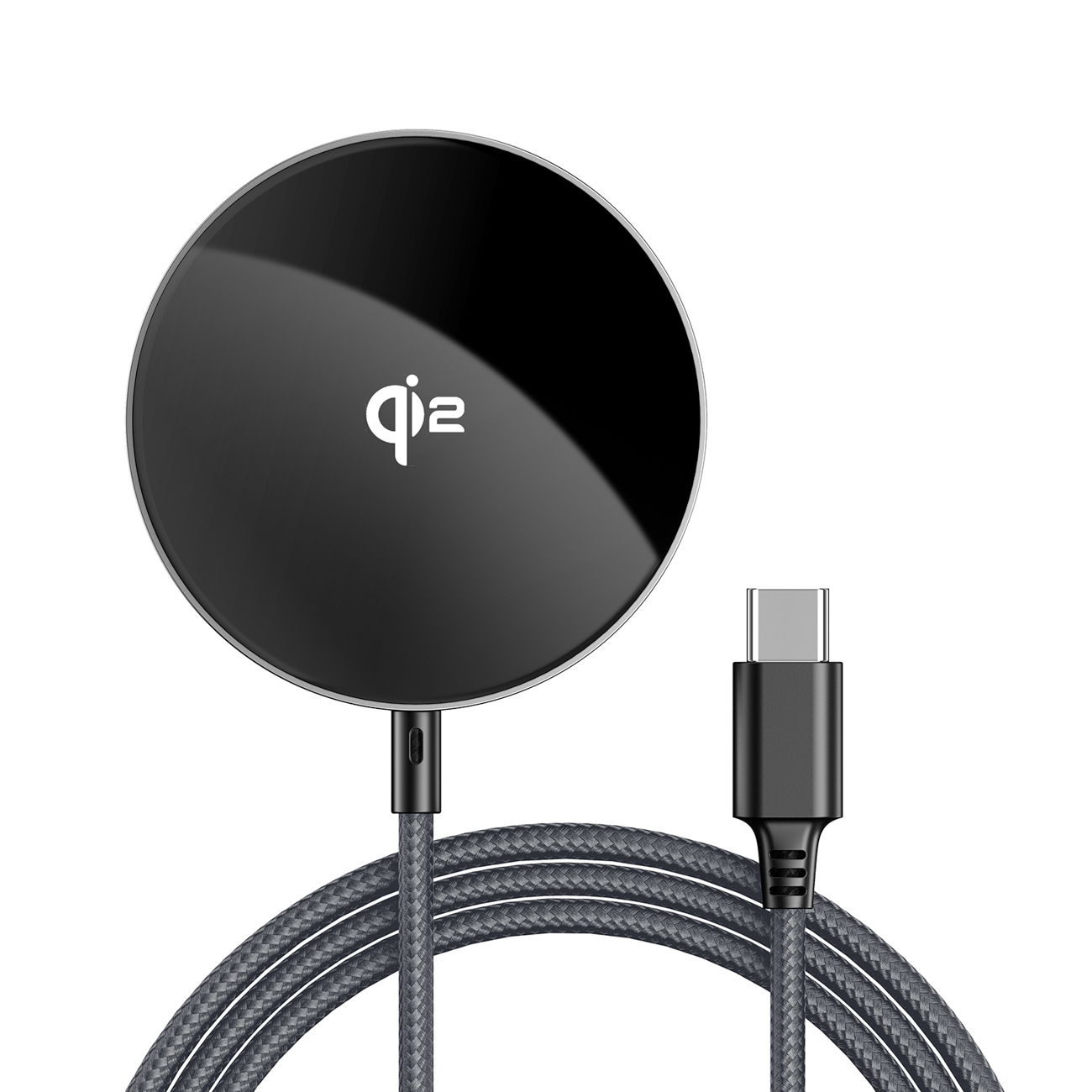Acefast E24 Qi2 15W magnētiskais induktīvais lādētājs ar 1.2m USB-C kabeli - melns