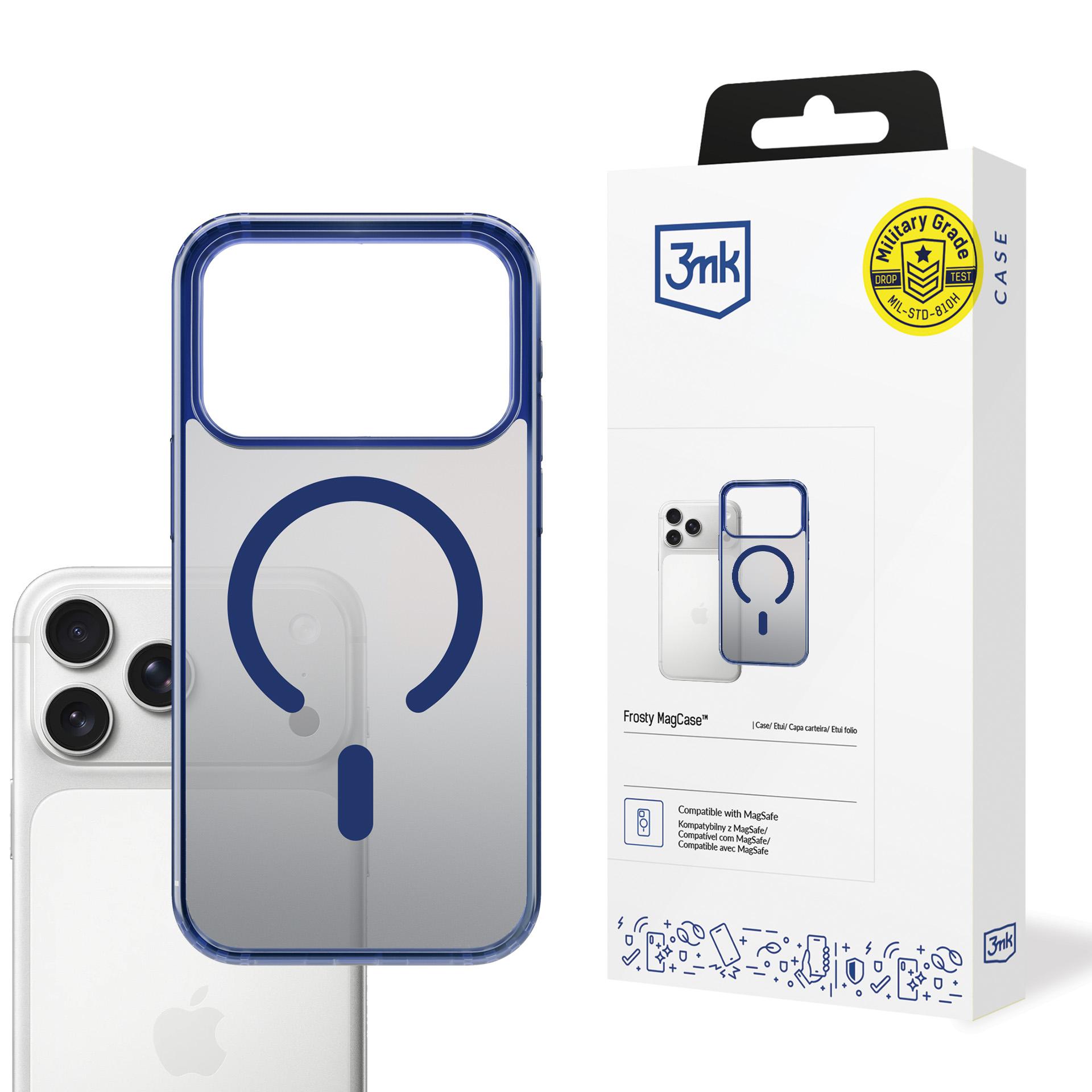 3mk Frosty MagCase viedtālruņa apvalks, iPhone 17 Pro Max - zils