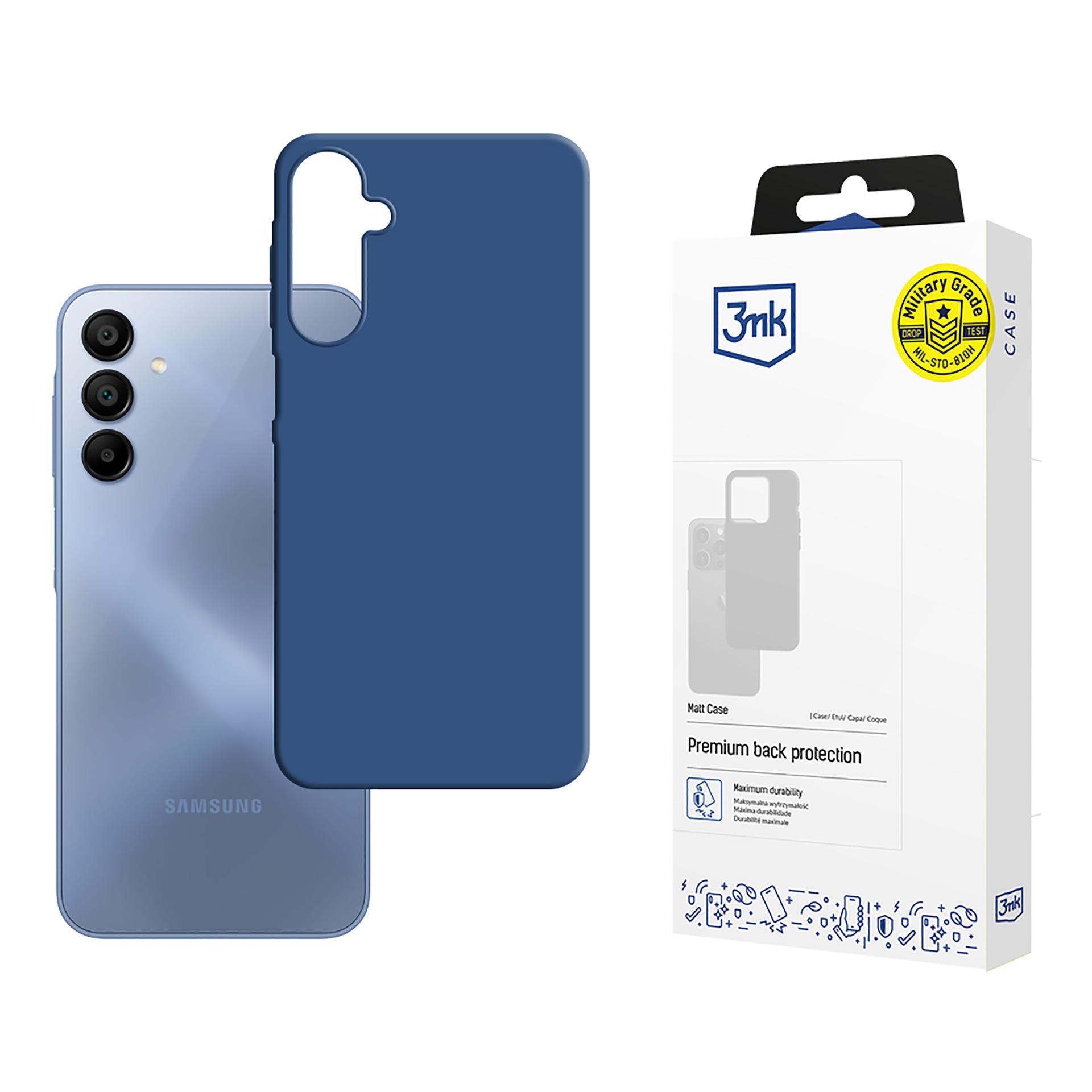 3mk Matt Case maciņš Samsung Galaxy A15 5G - matēts zils