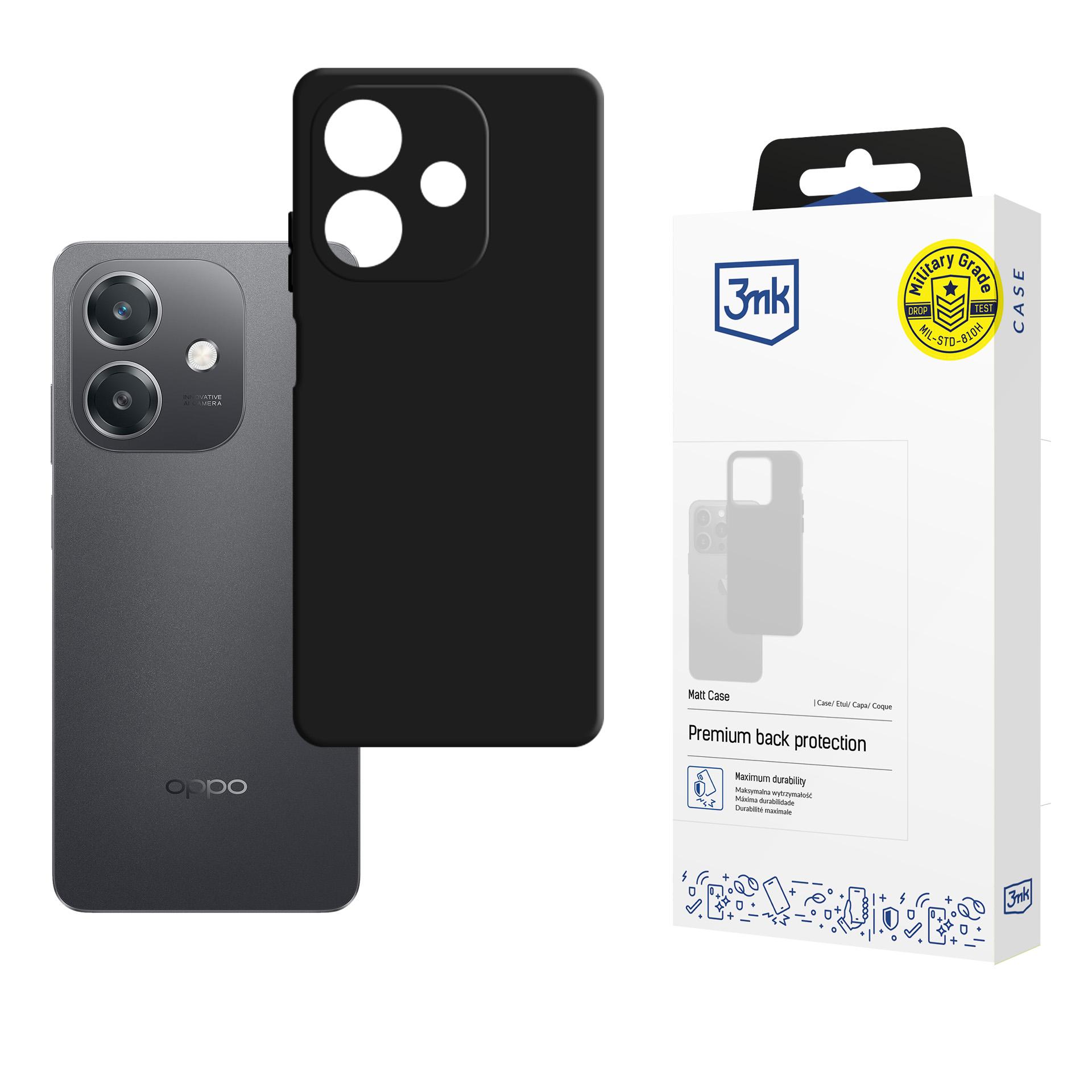 3mk Matt Case viedtālruņa apvalks Oppo A40 / A40M / A3 4G - matēts melns