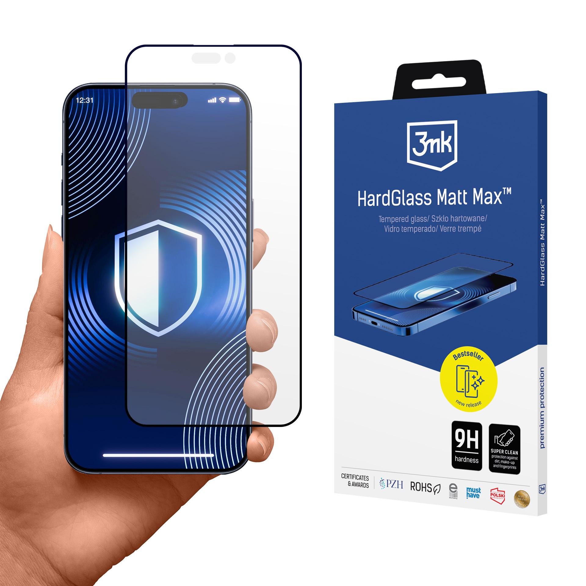 3mk HardGlass Matt Max rūdītais stikls iPhone 17 Pro Max