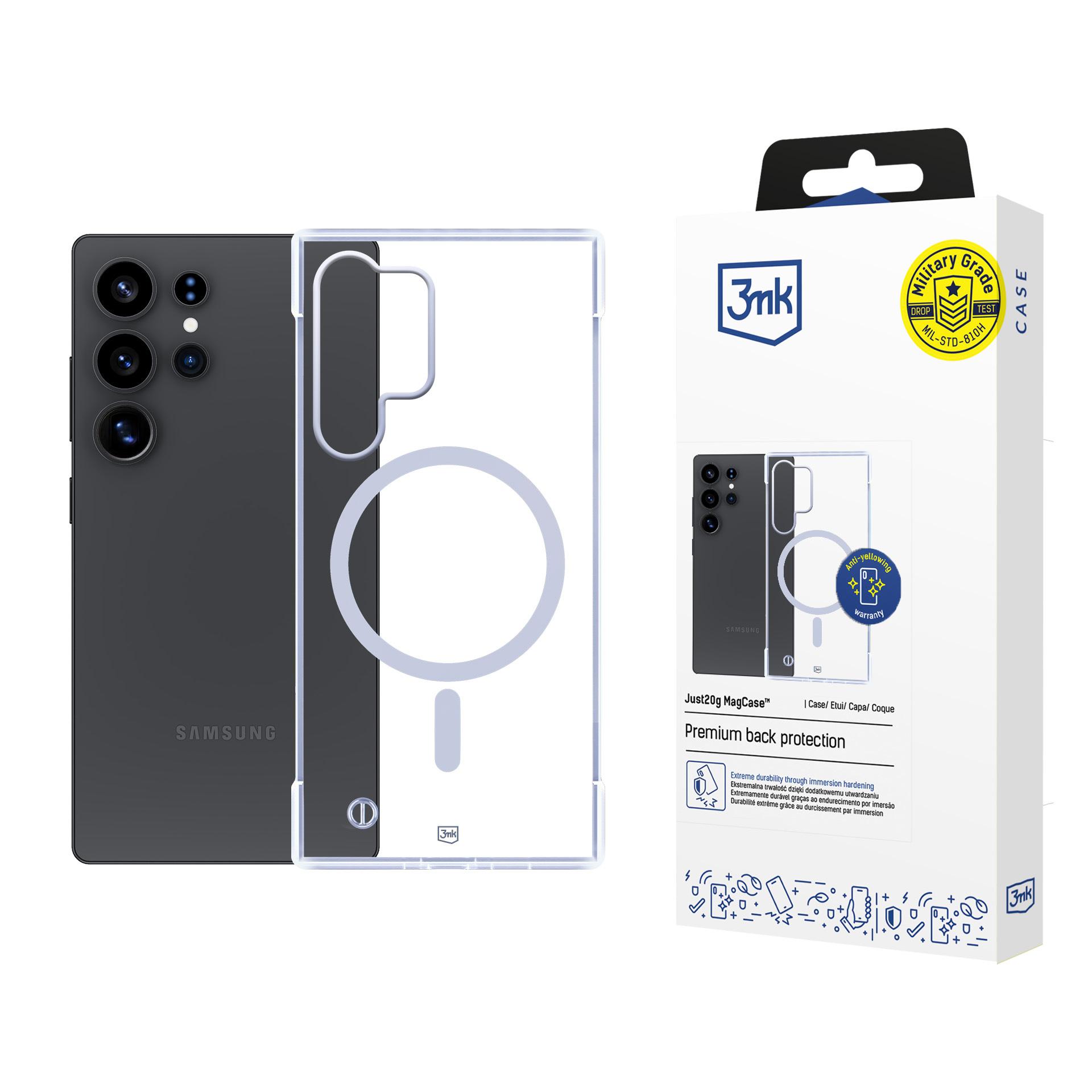 3mk Just20g MagCase viedtālruņa apvalks Samsung Galaxy S25 Ultra - caurspīdīgs