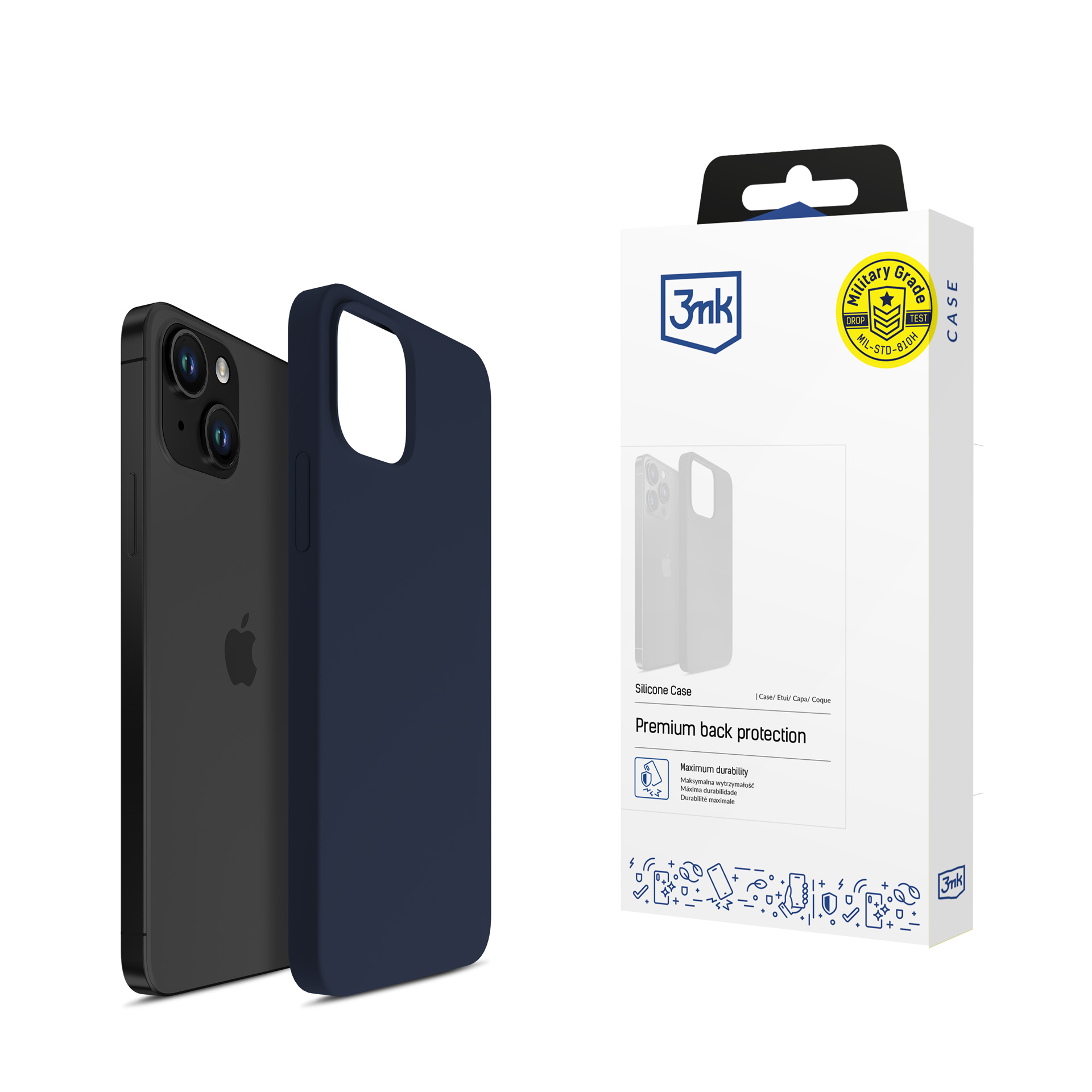 3mk Silikona apvalks iPhone 15 - tumši zils