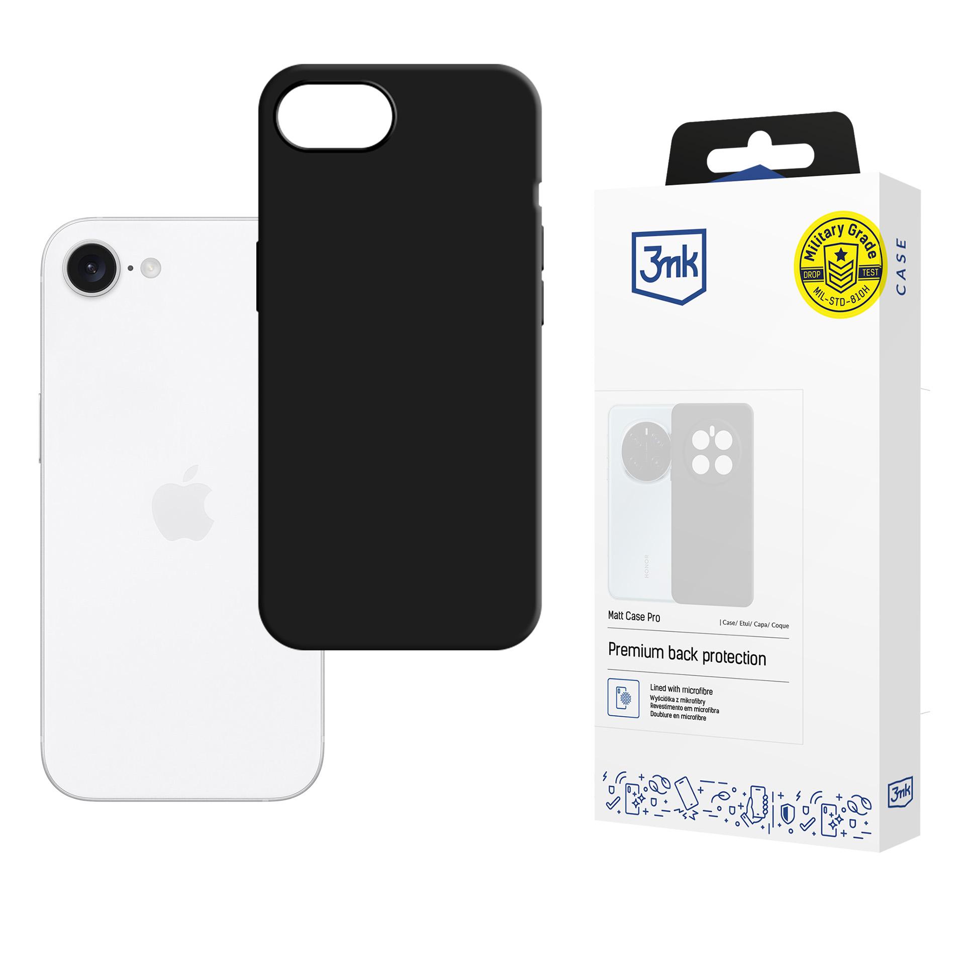 3mk Matt Case Pro viedtālruņa apvalks Apple iPhone 16E - matēta melna