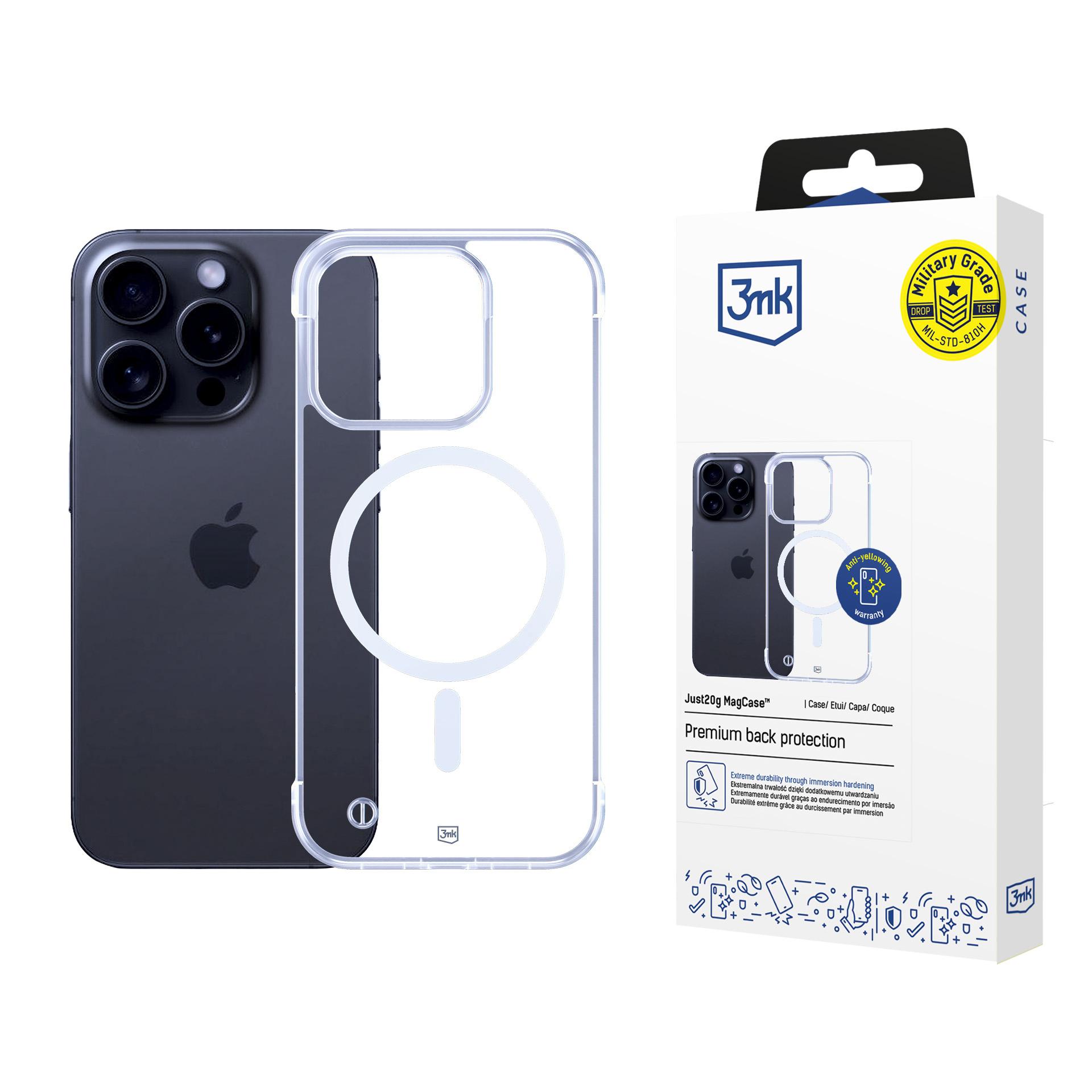 3mk Just20g MagViedtālruņa apvalks iPhone 13 Pro Max - caurspīdīgs