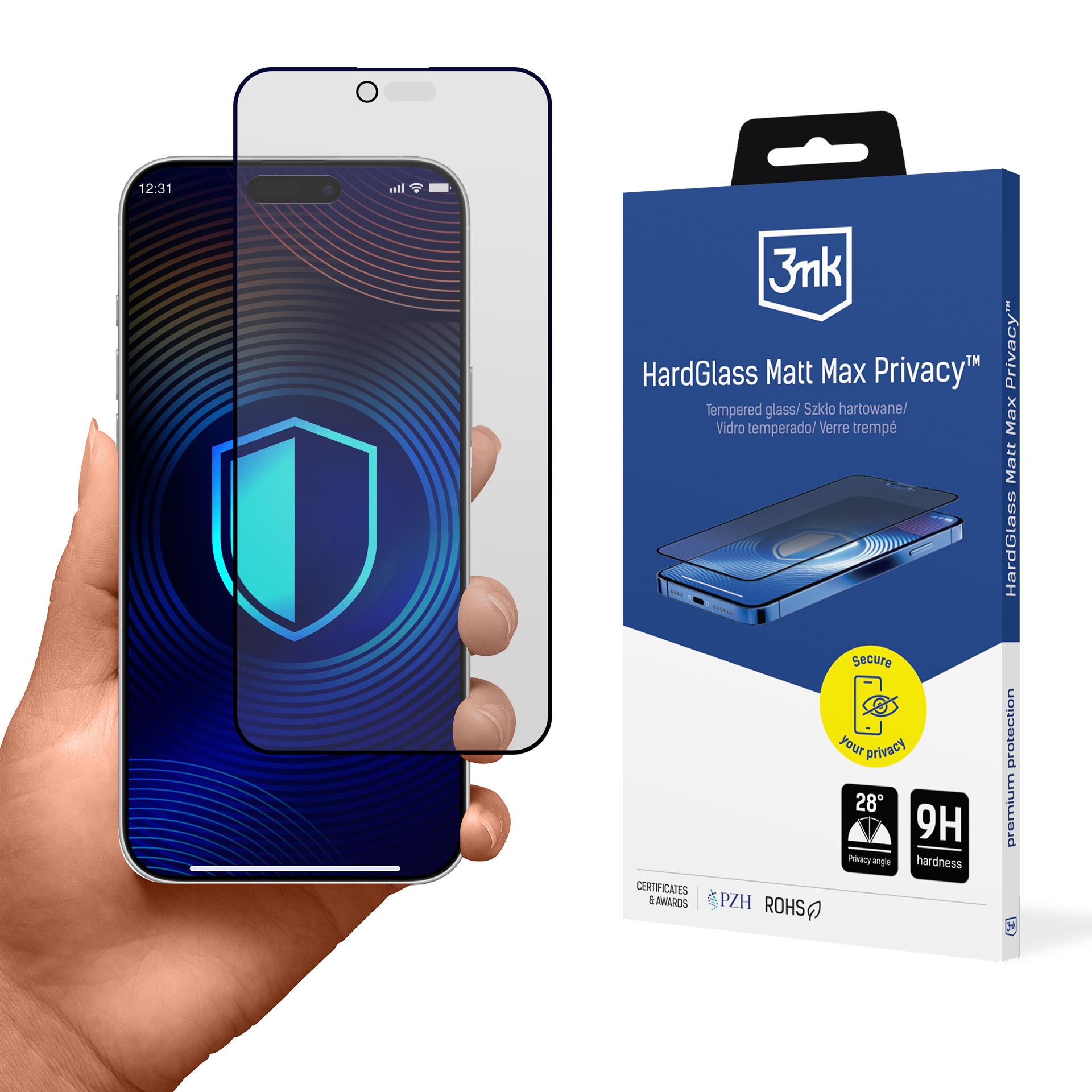 3mk Hardglass Matt Max Privacy закалённое стекло для iPhone 17 Air