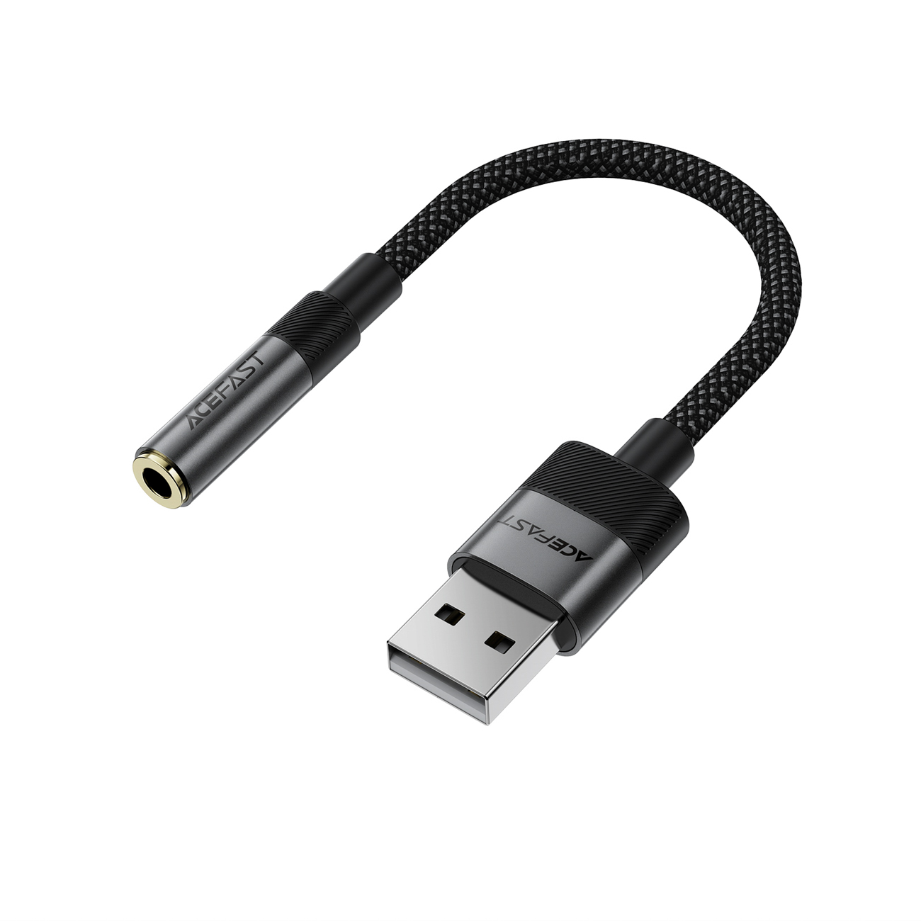 Acefast J13 USB-A uz 3.5mm mini jack adapteris - melns