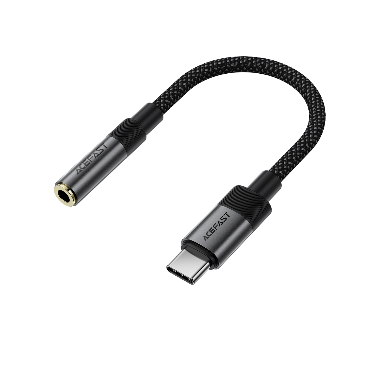 Acefast J12 USB-C uz 3.5mm mini jack adapteris - melns
