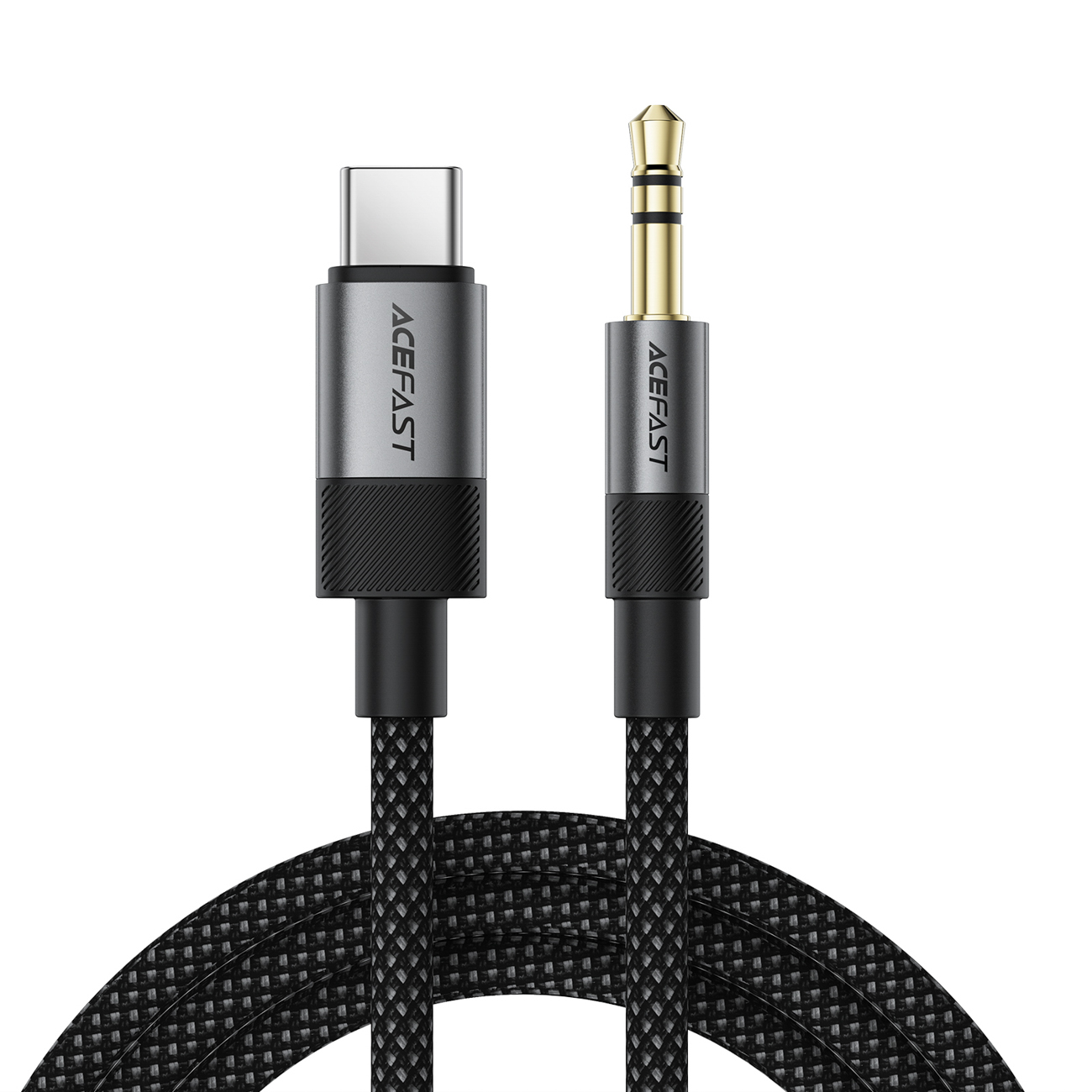 Acefast J11 USB-C uz 3.5mm mini jack kabelis 1m - melns
