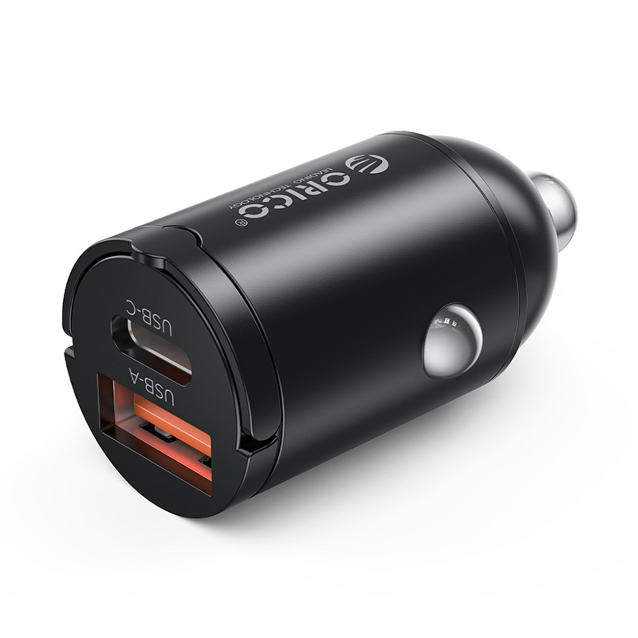 Orico MiniRing 30W USB-A + USB-C auto lādētājs - melns