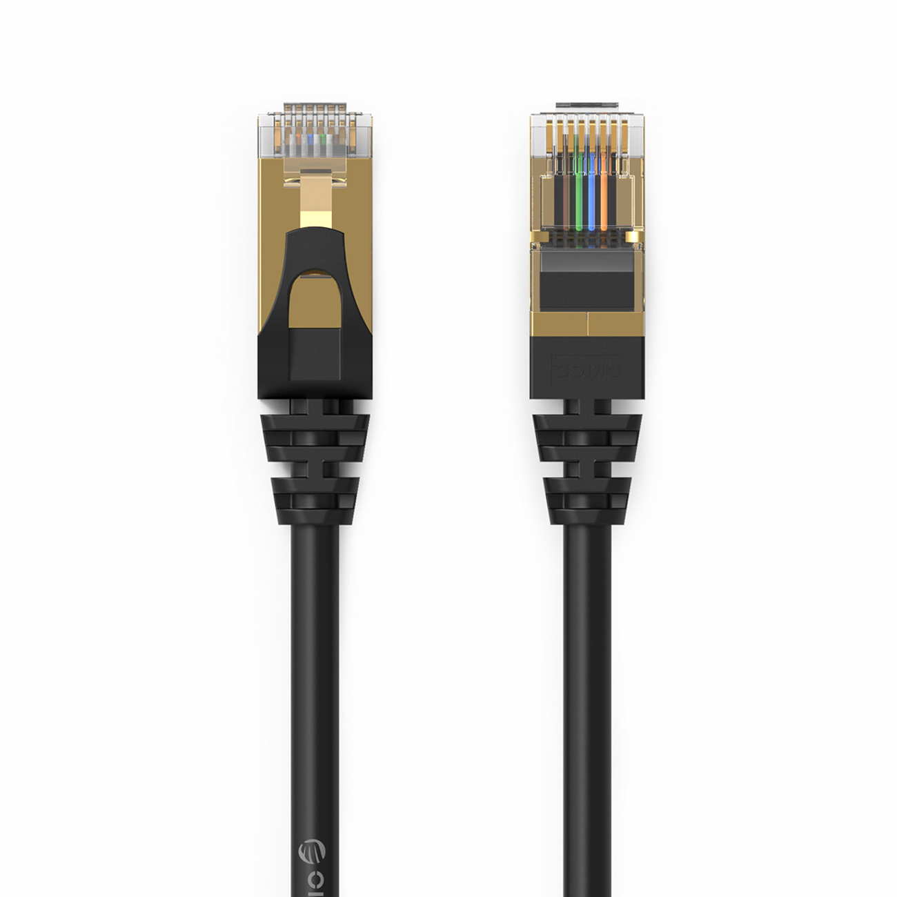 Orico PUG-C7 CAT7 10Gbps RJ45 Ethernet tīkla kabelis interneta LAN apaļš 0.5m - melns