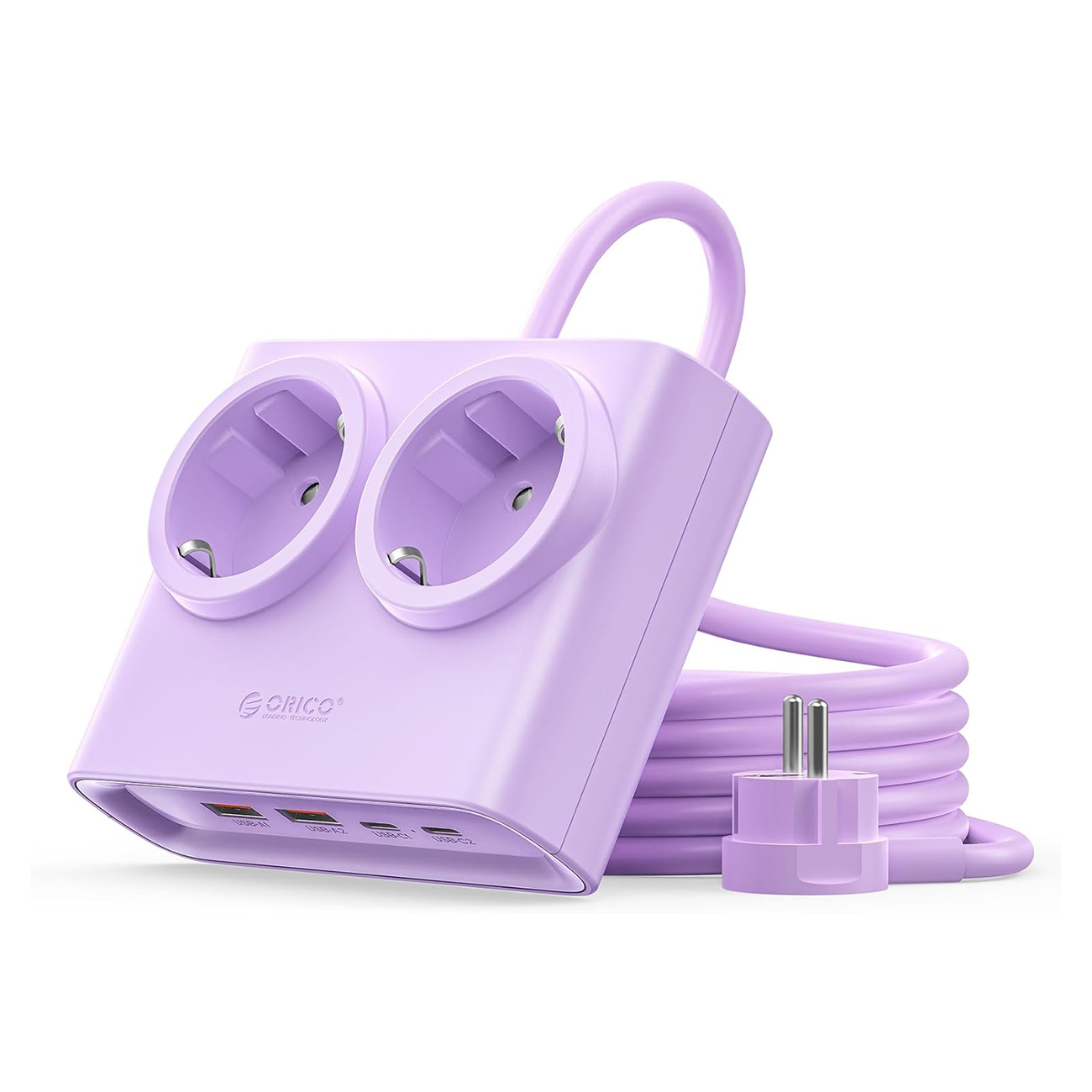 Orico PDC25 25W 6in1 strāvas sadalītājs 2x AC + 2x USB-A + 2x USB-C - violets