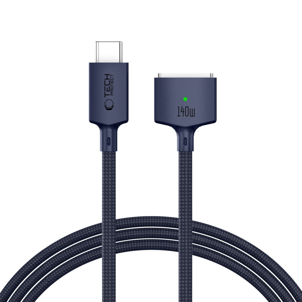 Tech-Protect MMC01 Ultraboost USB-C / USB-C MagSafe 3 140W 200cm kabelis MacBook - tumši zils