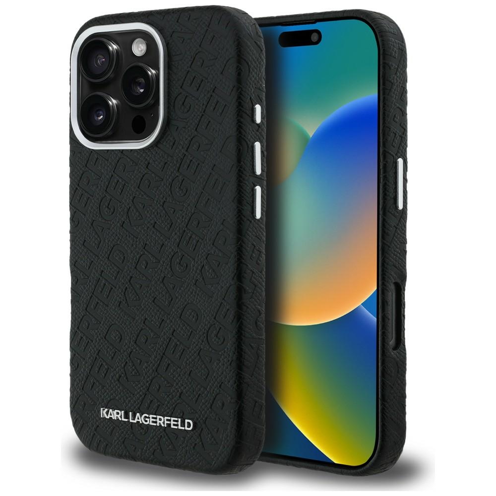 Karl Lagerfeld FW Stamped Karl MagSafe Maciņš iPhone 16 Pro Max - melns