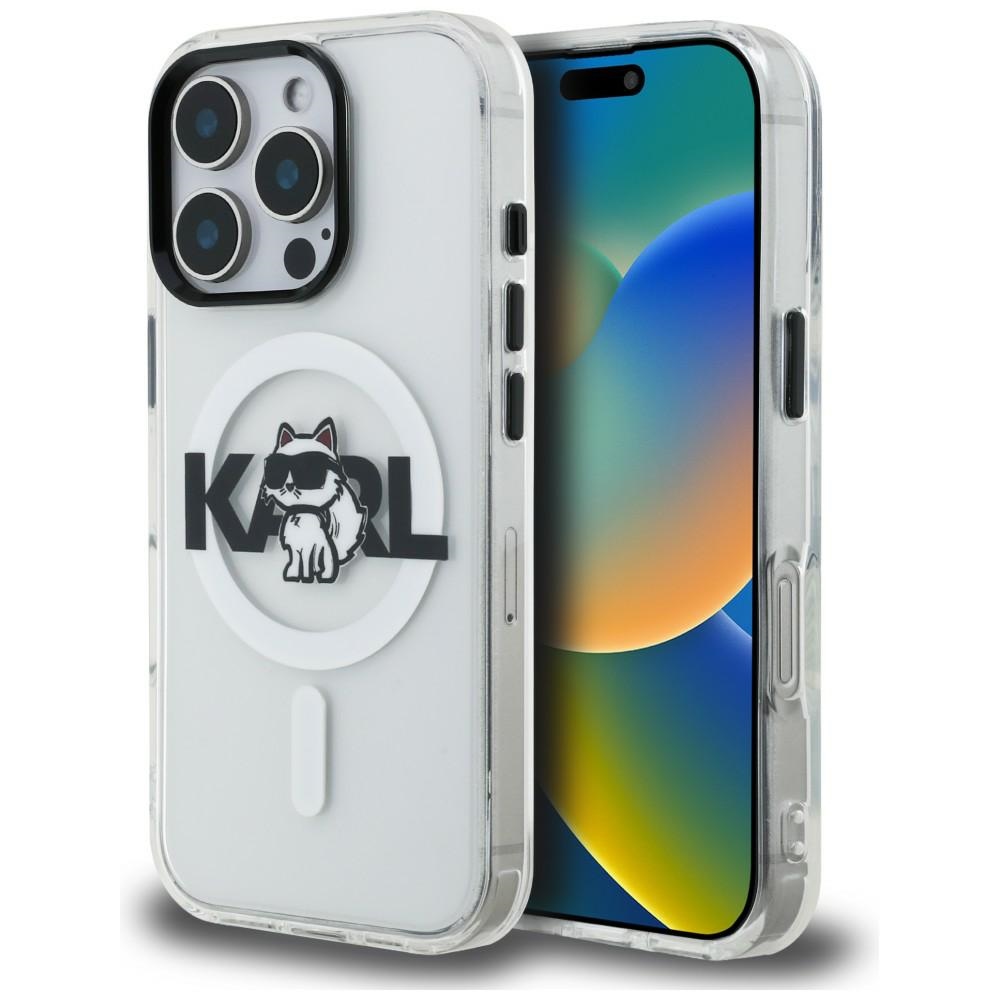 Karl Lagerfeld IML Choupette Sketch Logo MagSafe Maciņš iPhone 16 Pro Max - caurspīdīgs
