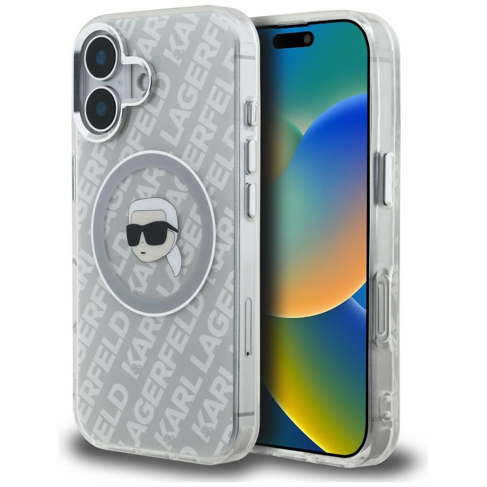 Karl Lagerfeld IML Karl Head Logo MagSafe maciņš iPhone 16 - pelēks