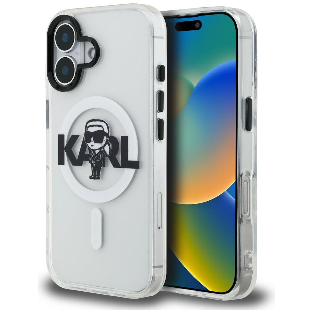 Karl Lagerfeld IML Karl Sketch Logo MagSafe maciņš iPhone 16 - caurspīdīgs