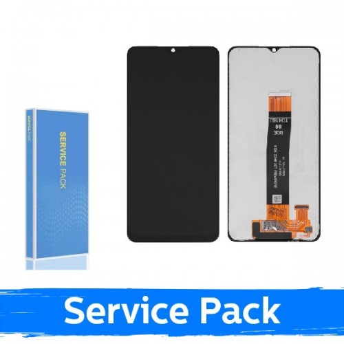 LCD displejs, kas saderīgs ar Samsung A127 A12s (Nacho v1) melnā krāsā (servisa komplekts / pēcpārdošanas detaļa) (NF versija)