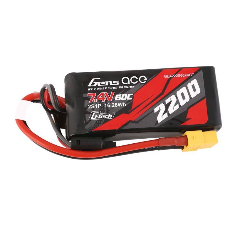 GensAce G-Tech LiPo 2200 mAh 7,4 V 60C 2S1P XT60 akumulators
