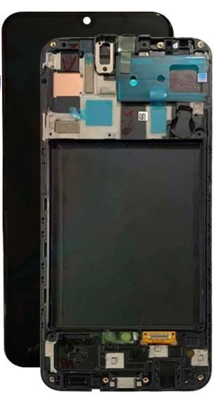 LCD screen Samsung A505 A50 2019 with touch screen and frame Black original (used Grade B)