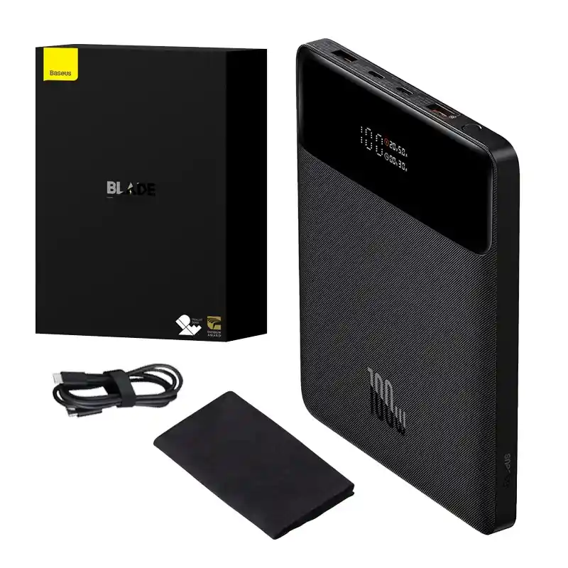 Портативный аккумулятор Baseus Blade 20000mAh 2xUSB, 2xUSB-C + кабель USB-C 100W (черный)