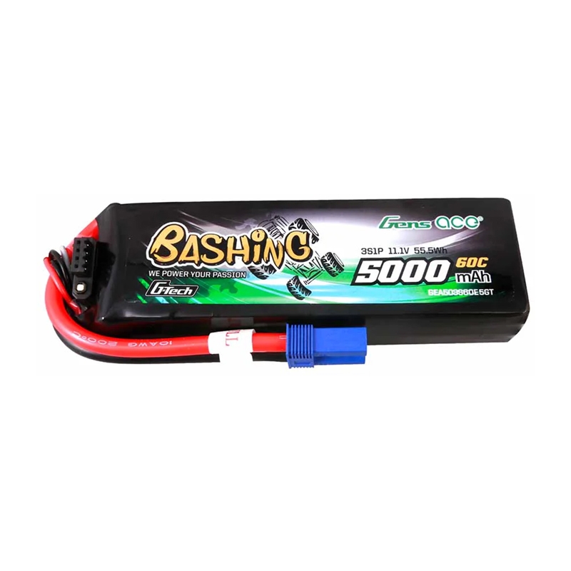 GensAce G-Tech LiPo akumulators 5000 mAh, 11,1 V, 60C, 3S1P ar EC5 savienotāju