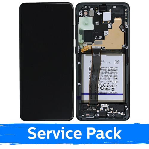 LCD displejs saderīgs Samsung G988 S20 Ultra ar rāmi / Cosmic Black / (Service Pack) + AR AKUMULATORU