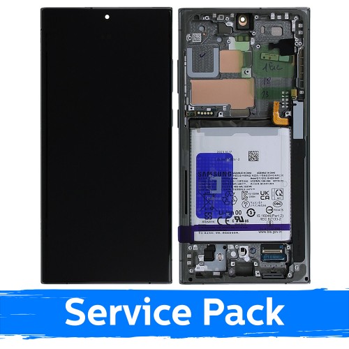 LCD displejs saderīgs ar Samsung S918 S23 Ultra ar rāmi / zaļš / (Service Pack) +AR BATERIJU