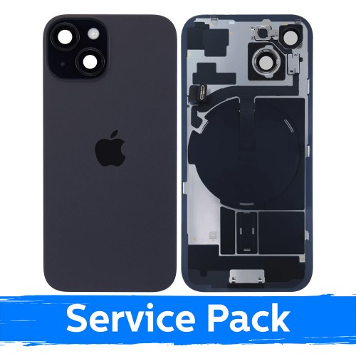 Aizmugurējais vāciņš, saderīgs ar Apple iPhone 15 / Melns / (Service Pack)