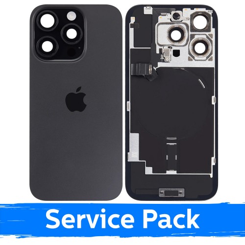 Aizmugurējais vāciņš saderīgs ar Apple iPhone 16 Pro / Black Titanium / (Service Pack)