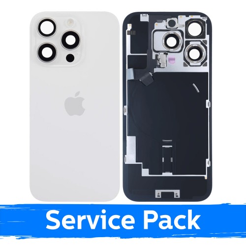 Back Cover Compatible With Apple iPhone 16 Pro / White Titanium / (Service Pack)