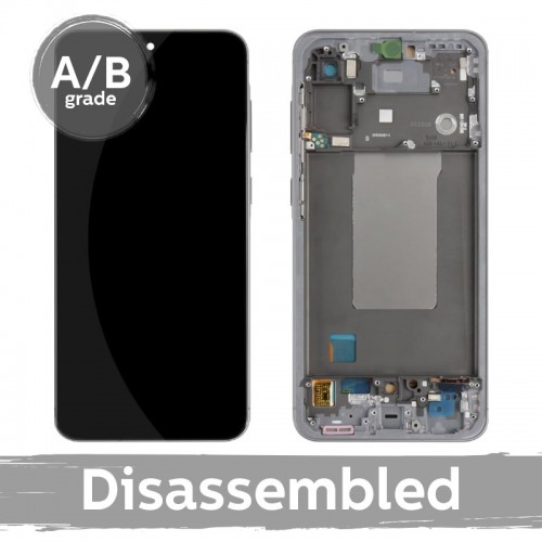 LCD ekrāns saderīgs ar Samsung A566 A56 5G ar rāmi / Lightgray / (9.5/10 izjaukts)
