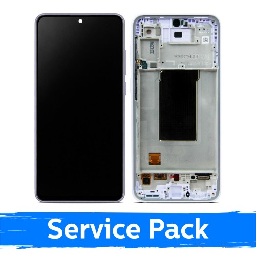 LCD displejs, kas piemērots Samsung A376 A37 5G, ar rāmi / gaiši violets / (Service Pack)