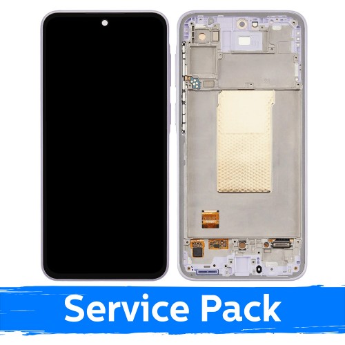 LCD displejs, kas saderīgs ar Samsung A376 A37 5G, ar rāmi / balts / (servisa komplekts)