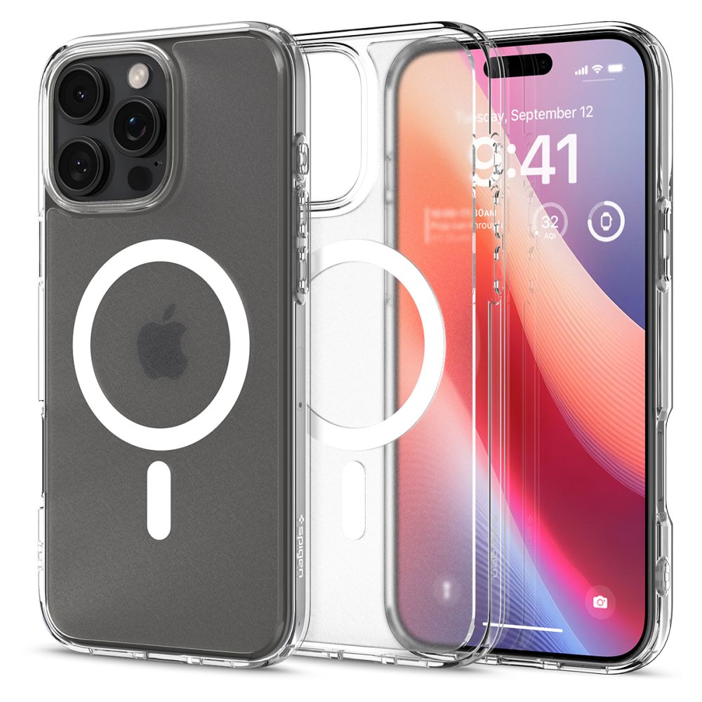 Spigen Ultra Hybrid Mag vāciņš ierīcei iPhone 16 Pro Max 6.9", ar MagSafe, matēti caurspīdīgs