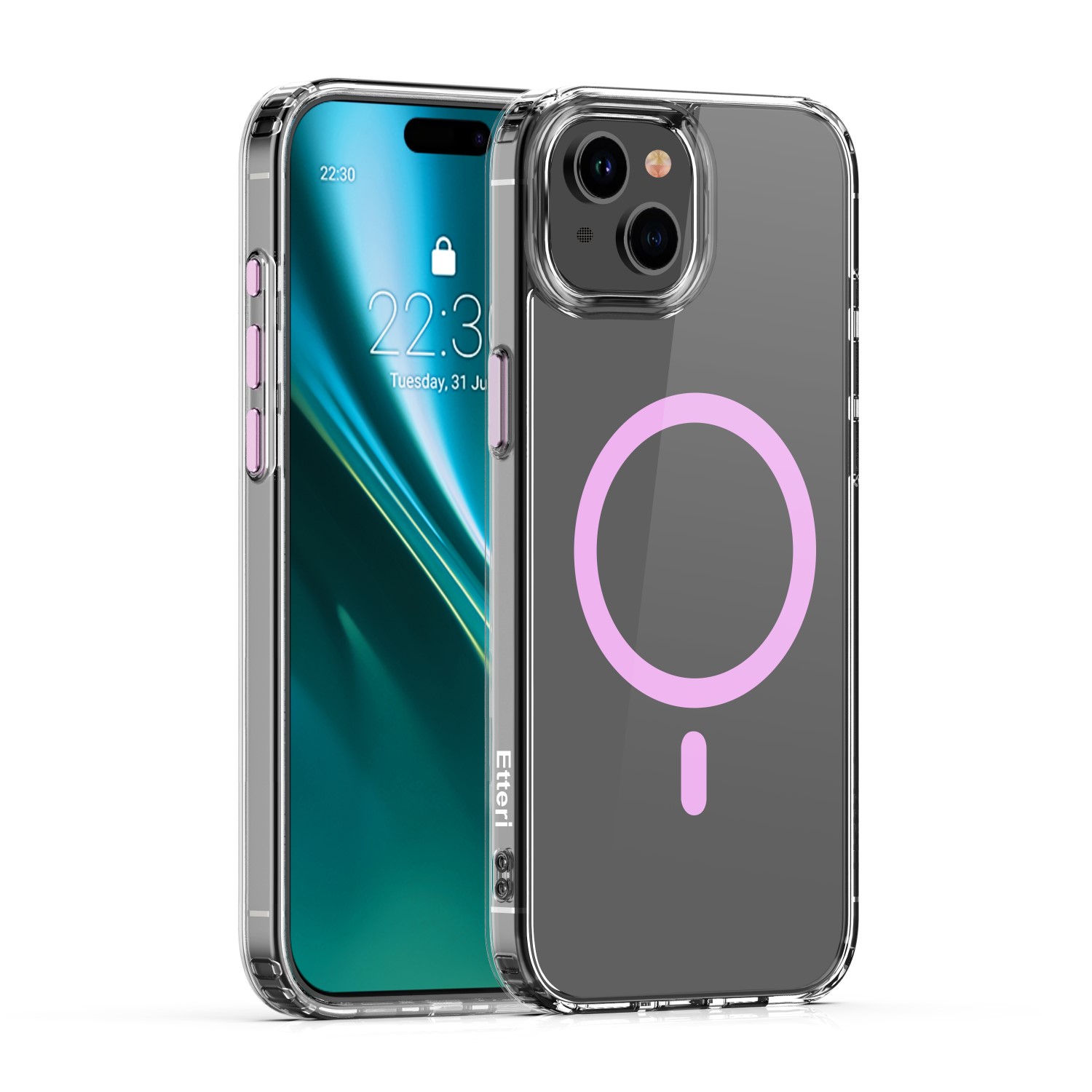 Etteri Krāsains Magnētiskais viedtālruņa apvalks iPhone 14 6,1" rozā