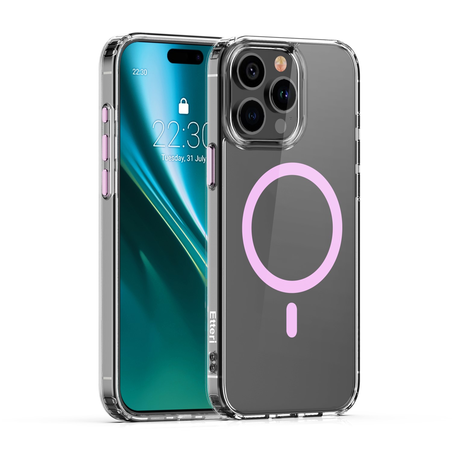 Etteri Krāsains Mag apvalks viedtālrunim iPhone 15 Pro 6,1 rozā (m)