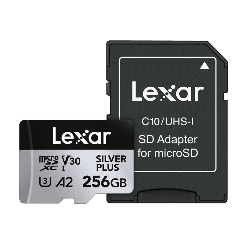 Lexar High-Performance Silver Plus microSDXC atmiņas karte 256 GB + adapteris