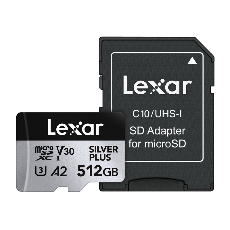 Lexar High-Performance Silver Plus microSDXC atmiņas karte 512 GB + adapteris