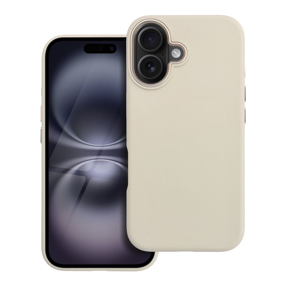 Maciņš priekš iPhone 16 Forcell F-Protect Frame Premium saderīgs ar Magsafe antīki balts