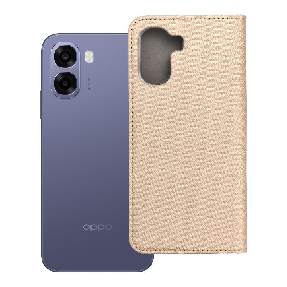 Atverams Smart Case Book maciņš Oppo A6x, zeltains