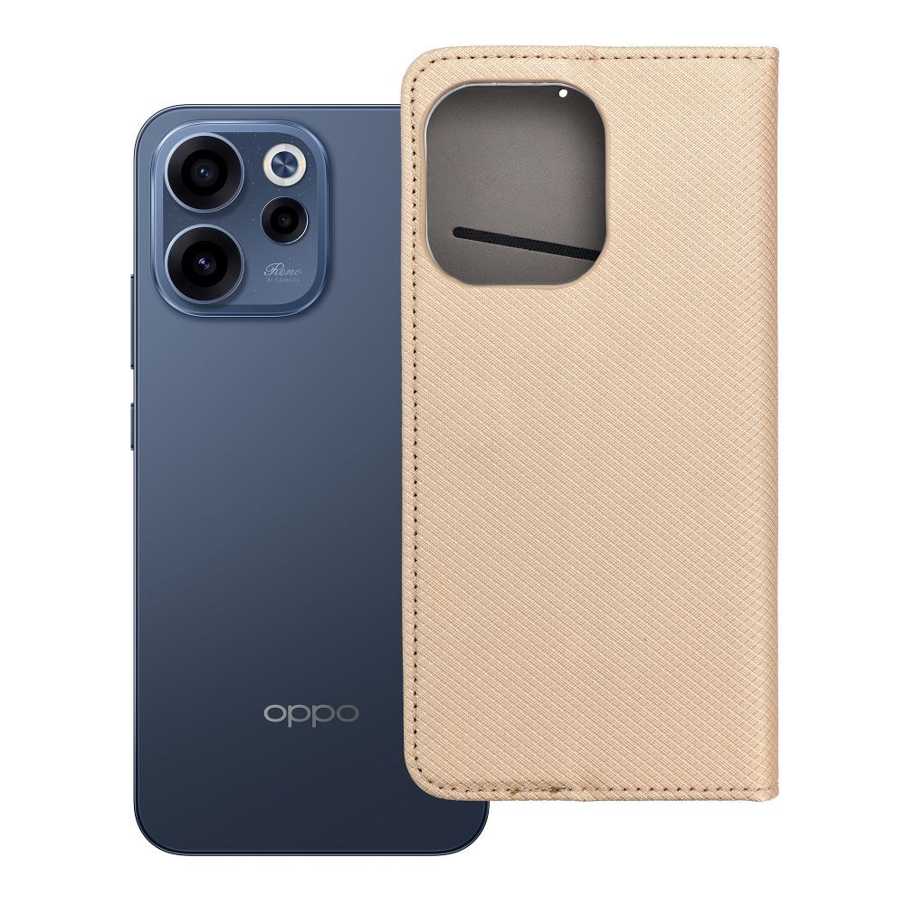 Atverams Smart Case Book maciņš Oppo Reno 15, zeltains