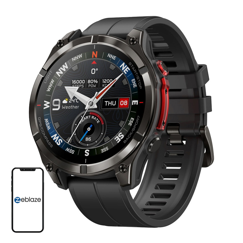 Zeblaze Stratos 4 Pro viedpulkstenis (melns)
