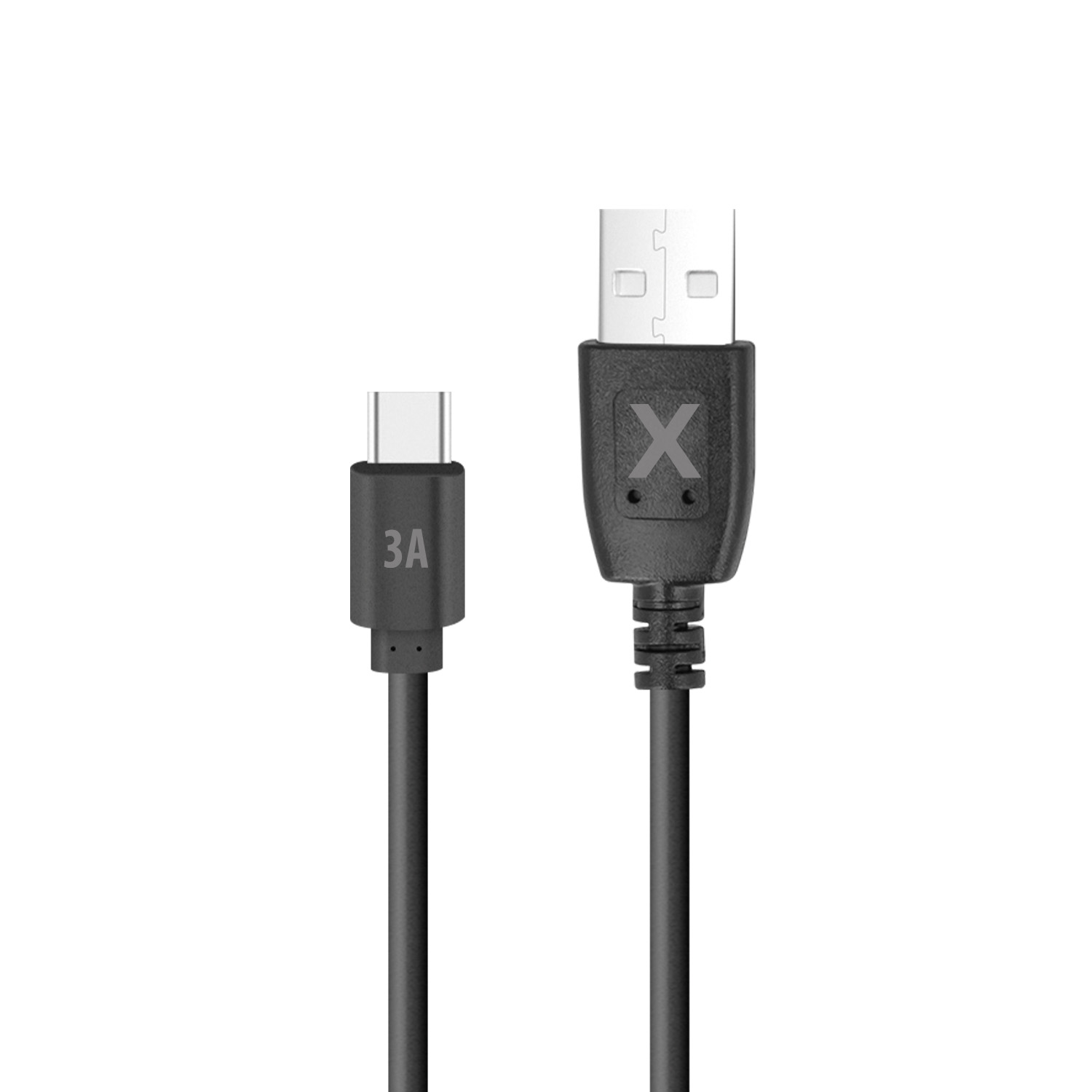 Maxlife kabelis USB - USB-C 2,0 m 3A melns
