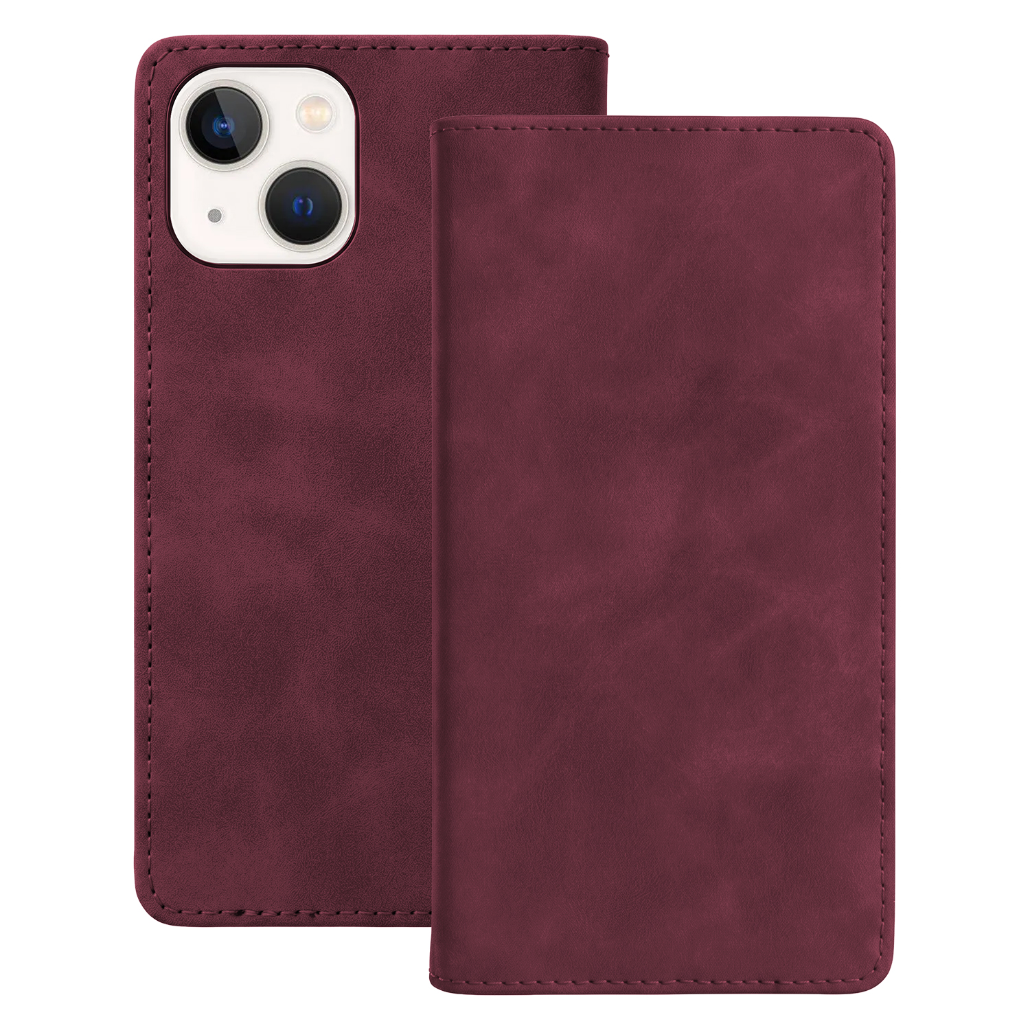Smart Suede maciņš priekš iPhone 13 6,1", bordo